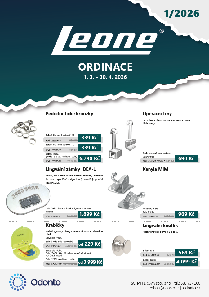 Akční leták Leone - vše pro ortodoncii ordinace